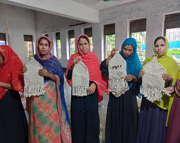 Women involved in Alif International's jute and handicraft activities