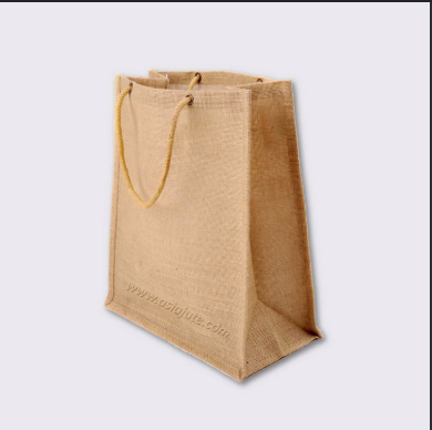 Minimalist natural jute gift bag
